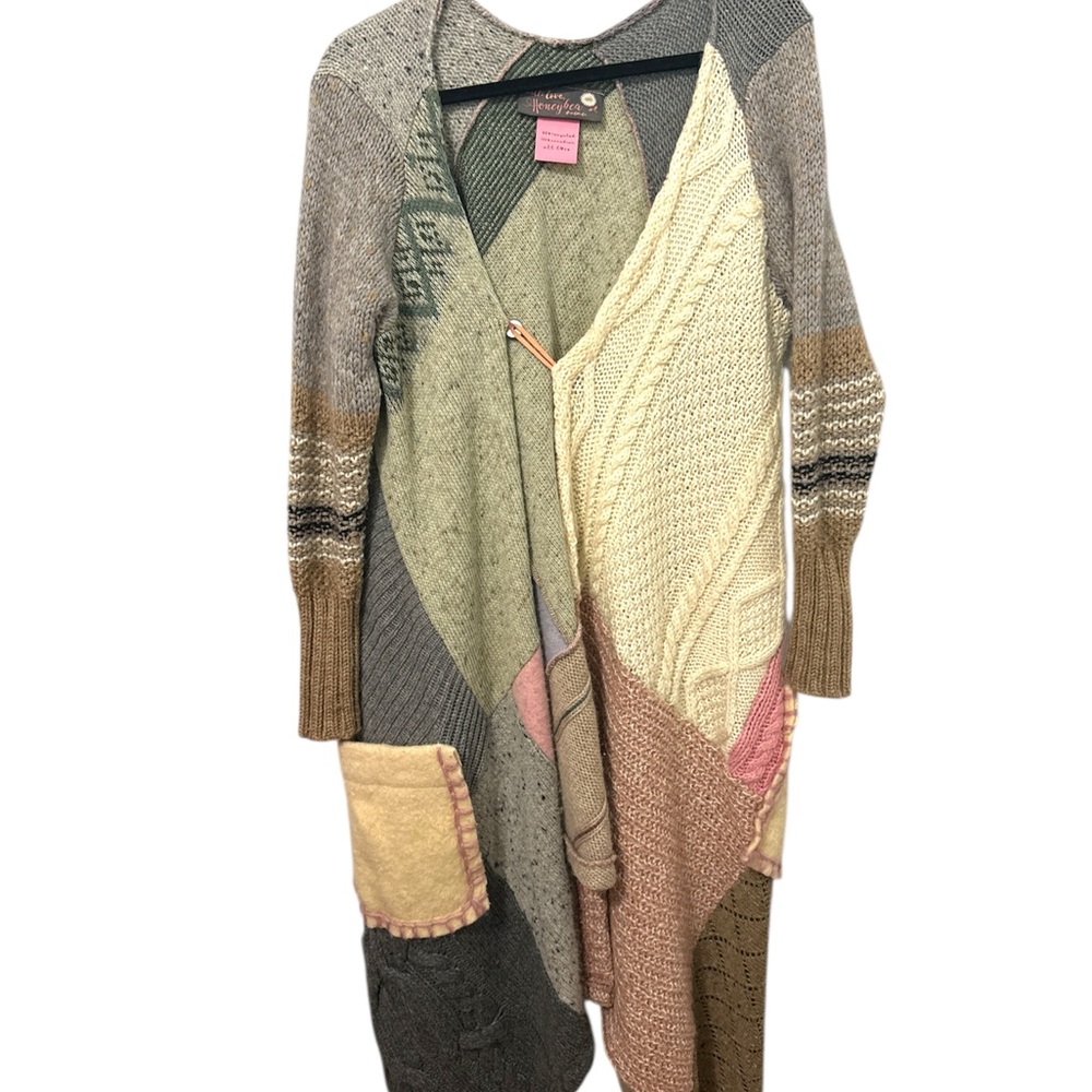 Honeybea Colorful Patchwork Women Sweater Handmade